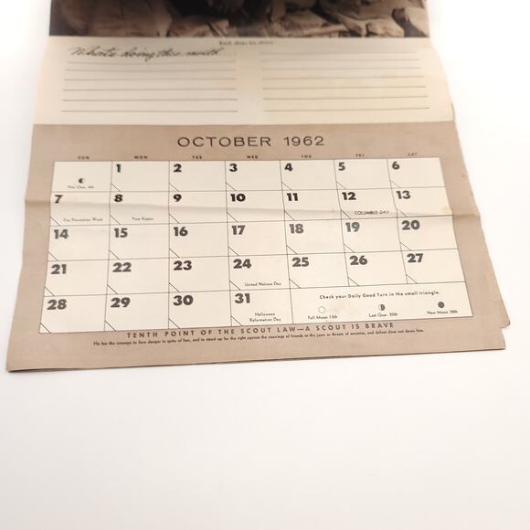 1962 Bernel Hollingsworth Boy Scout Complete Calendar Raton New Mexico - Picture 15 of 16